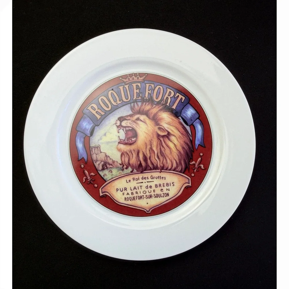 Restoration Hardware Roquefort Lion Cheese Plate 8.25